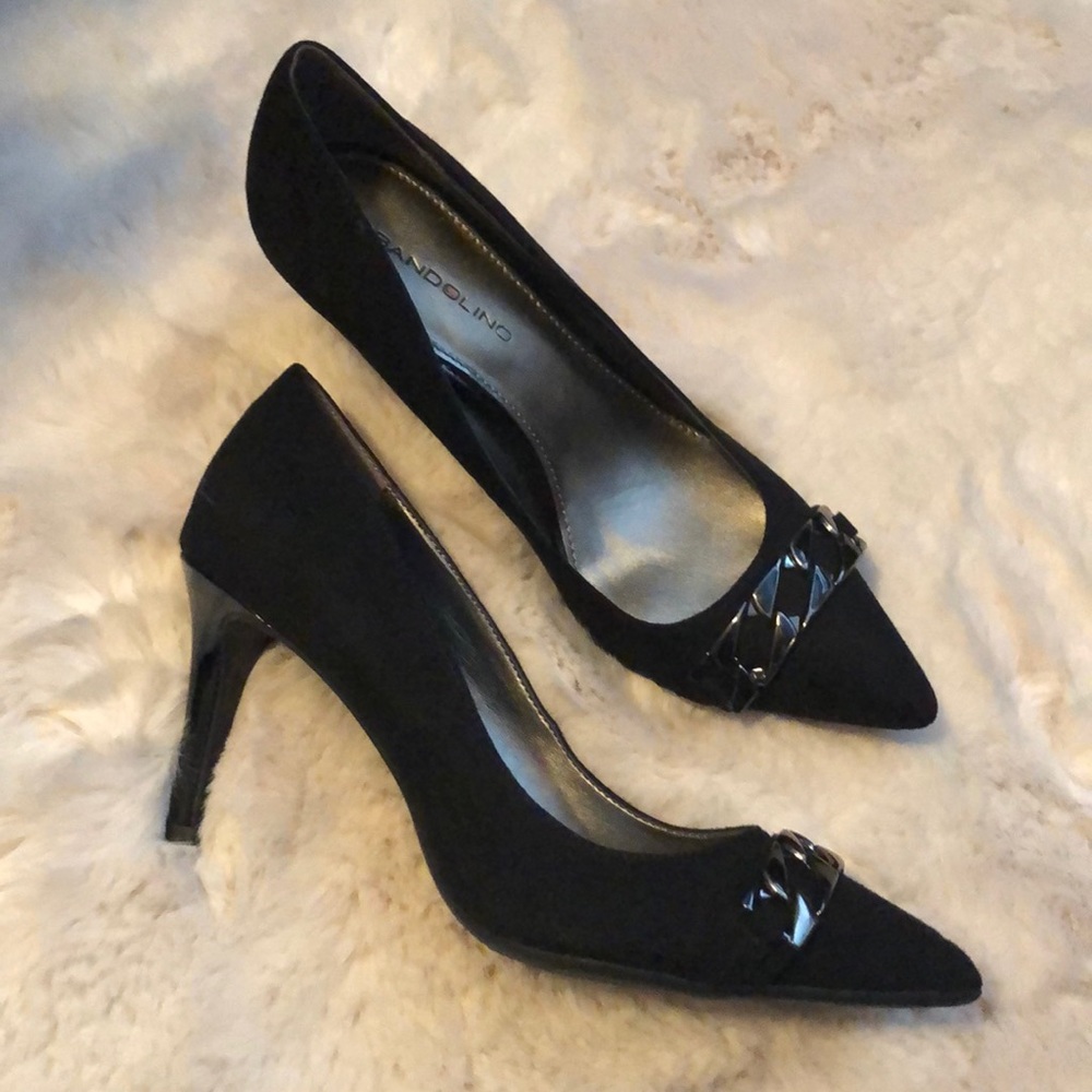 New pointed black heels 2”